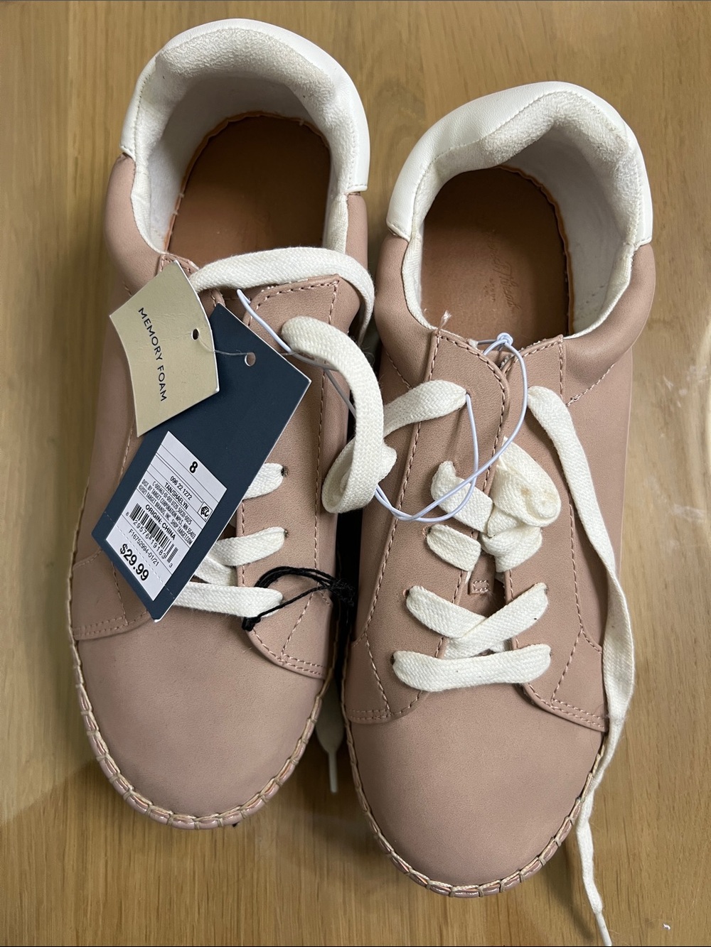 Universal Thread Blush Pink Lace-Up Sneakers